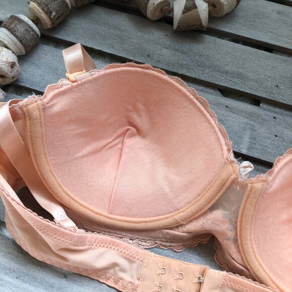 Donna Loren Embroidered Floral Shiny Padded Bra - Picture 4 of 6